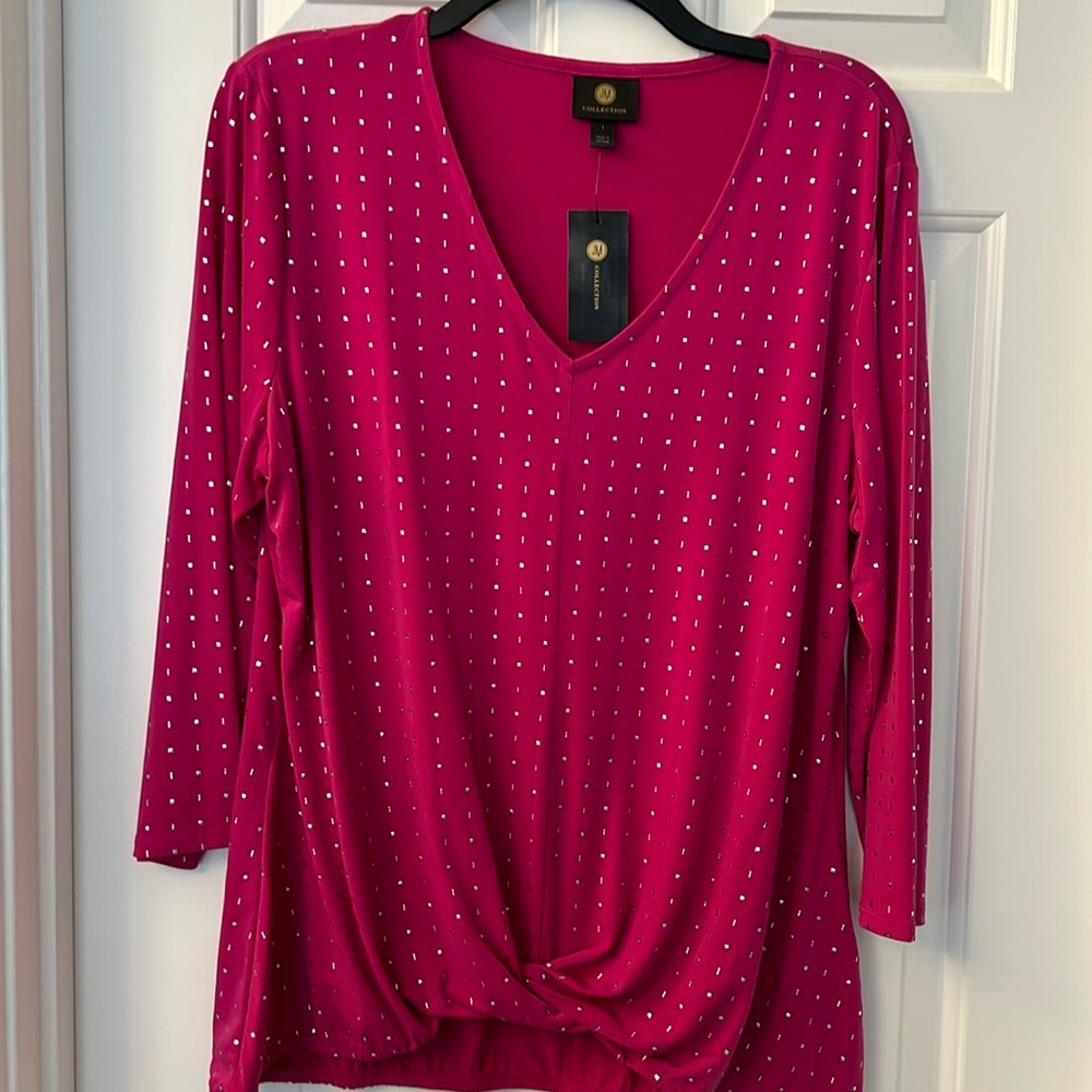 BRAND NEW!!  JM COLLECTION ladies blouse, size L